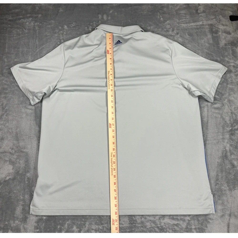 Adidas Climacool Golf Polo Shirt Mens 2XL Gray Blue Colorblock Nationwide Logo‎